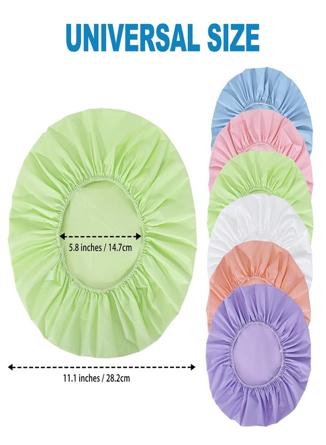 CHFONG 6 PCS Shower Caps for Women, Double Side Waterproof Shower Cap, Reusable Elastic Bath Caps for Shower, EVA Bathing Shower Caps, Bath Hair Caps - Candy Color - Image 3